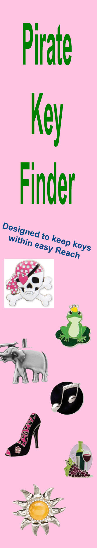 girly pirate Key Rings